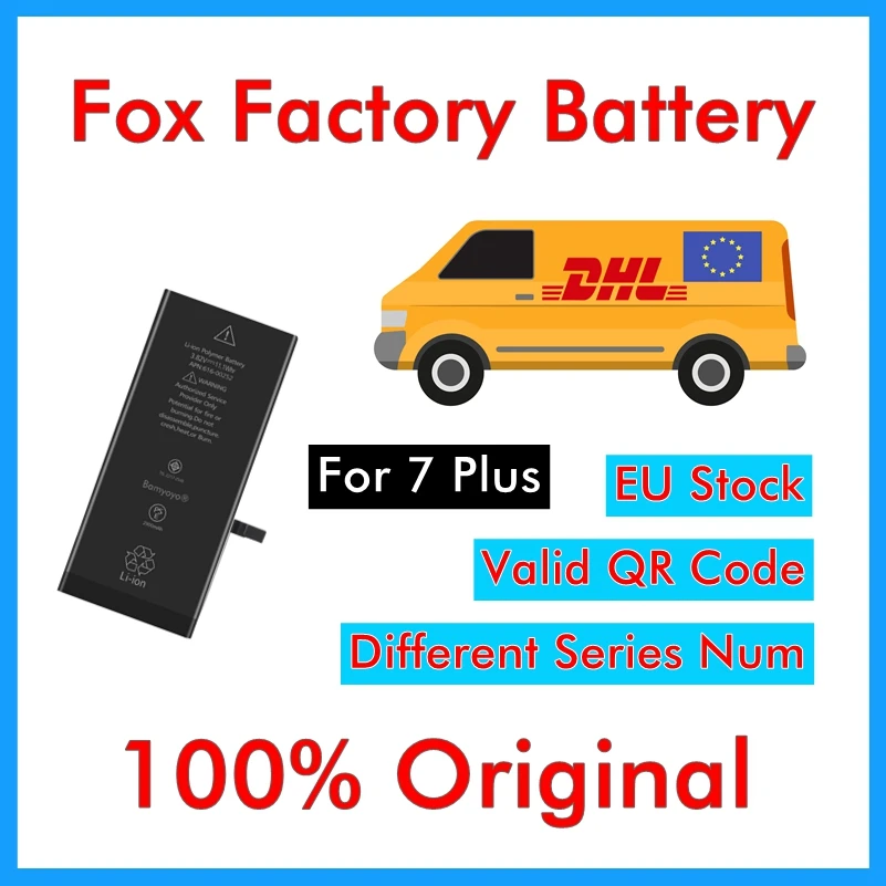 Оригинальный аккумулятор DHL UPS 50 шт. Foxc Factory для iPhone 7 P Plus plus 0 цикл 2900 мАч запасные