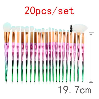 20PCS Style 2 Профессиональный набор кистей для макияжа Maquiagem основа для макияжа Тени для век подводка для глаз ресницы кисти для бровей для макияжа портативный набор кистей для макияжа глаз - Handle Color: 20PCS Style 2
