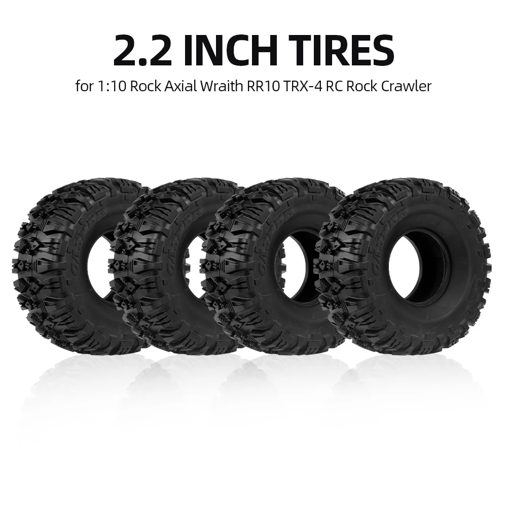 

4Pcs 2.2 Inch 133mm High Quality 1/10 RC Rock Crawler Tires for 1:10 Rock Axial Wraith RR10 RC Rock CrawlerTruck