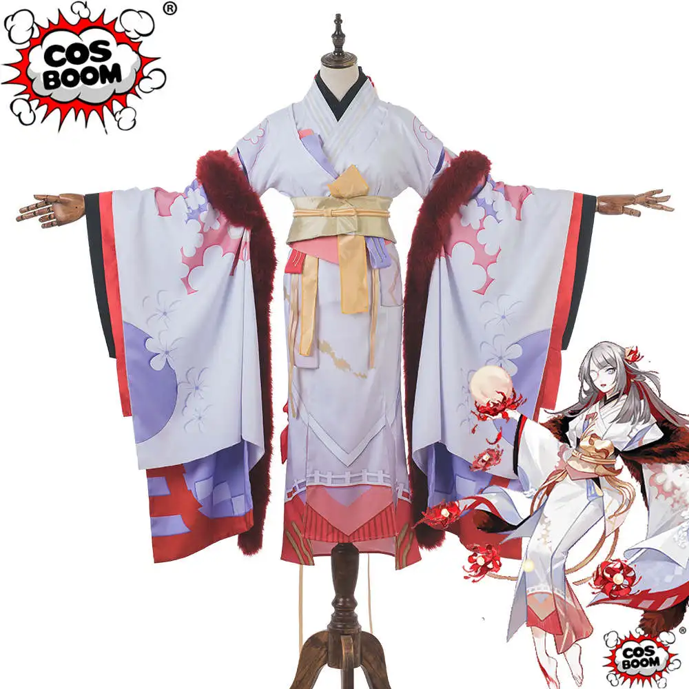 COSBOOM Onmyoji Косплей Костюм хиганбан атласный взрослый кимоно Аниме для маскарада