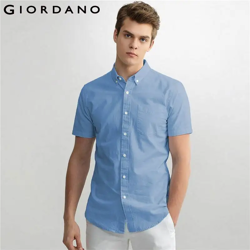 Giordano Для мужчин рубашка без застежек остроносые свободная футболка с коротким