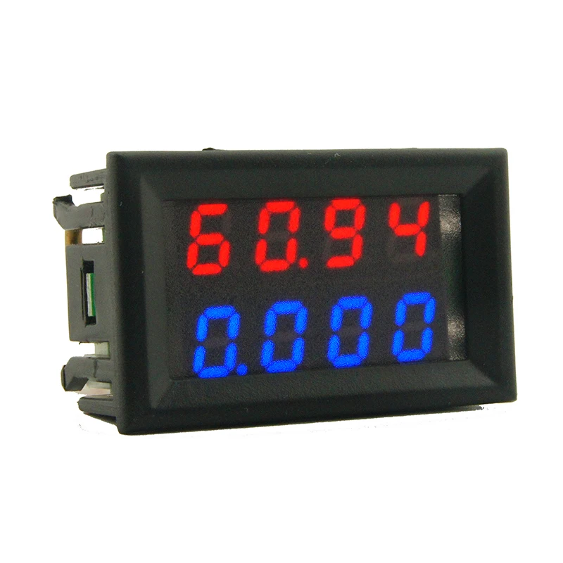 4 битный Цифровой вольтметр амперметр DC 200 0 V 10.00A Красный Синий светодиодный