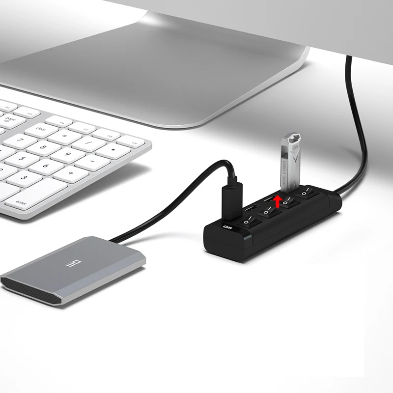 4-портовый микро USB концентратор 2 0 высокоскоростной разветвитель 480mbps с