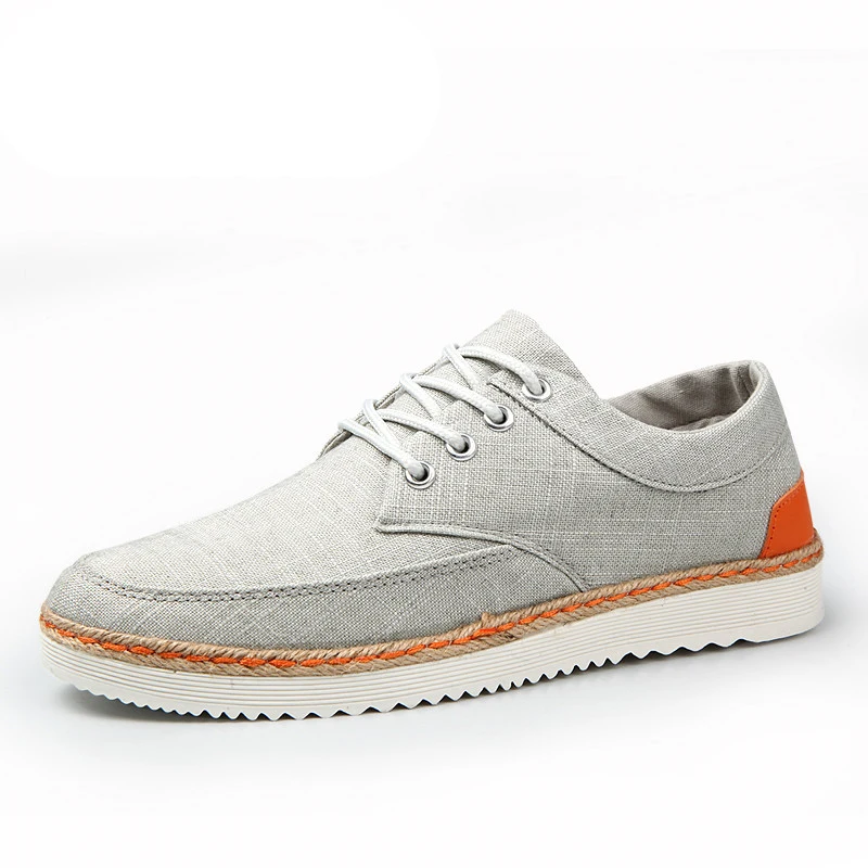 Men Casual Canvas Shoes Spring Summer Footwear Big Size 39-47 Popular Style Man Lace-up Flat | Обувь