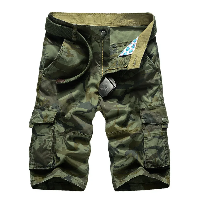 

Top Quality! New 2020 Men's Casual Camouflage Cargo Shorts Male fashion Multi-pocket Military shorts, Size 29~38
