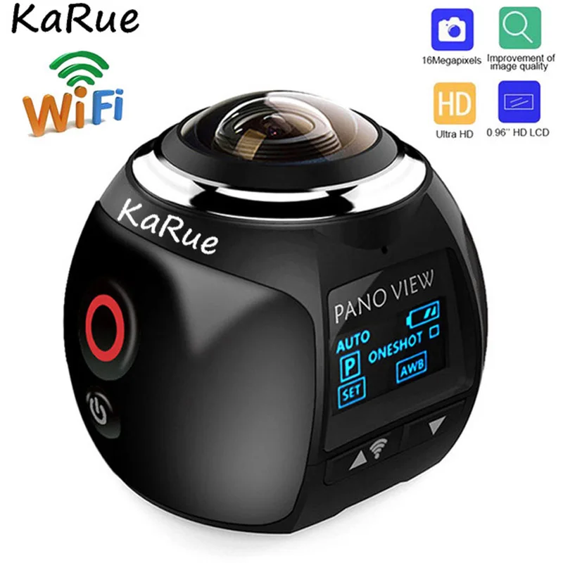 KaRue V1B Камера 360 экшн Wi-Fi 2448*2448 со сверхвысоким разрешением Ultra HD Mini панорамы
