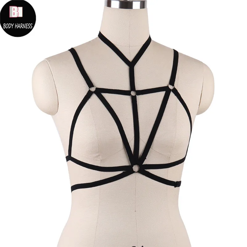 Женское сексуальное нижнее белье черное Бандажное бюстгальтер клетка в стиле