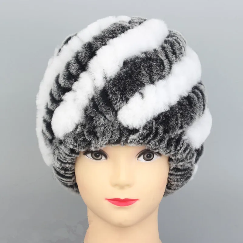 

Women Winter Fur Hats Warm High Quality Natural Rex Rabbit Fur Beanie Wholesale Retail Winter Rabbit Fur Hats For Women