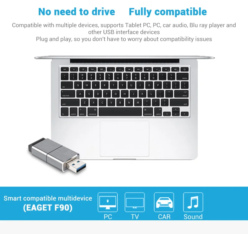 Eaget F90 USB3.0 USB флеш-накопитель 16 ГБ 32 ГБ 64 Гб 128 ГБ 256 Гб металлический мини-накопитель карта памяти USB 3,0 флэш-диск