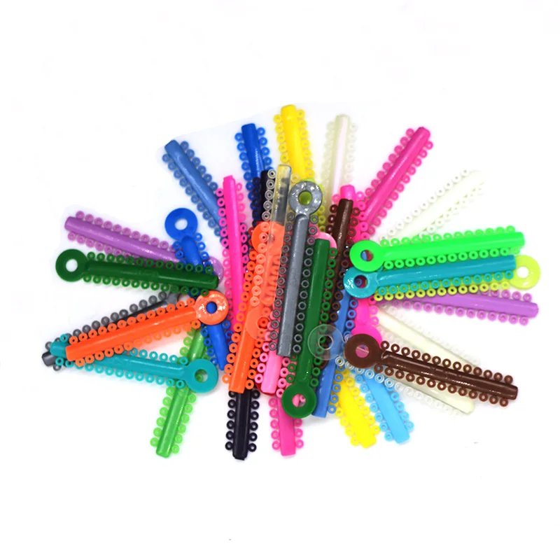 Dental Materials Orthodontic Stick Ligature ties Rubber Bands Rings Elastic Multi-color 1 pack |
