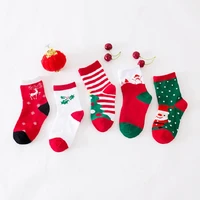 2018 new arrival high quality fashion 5 pairs cute baby kids christmas socks warm toddler socks unisex children socks