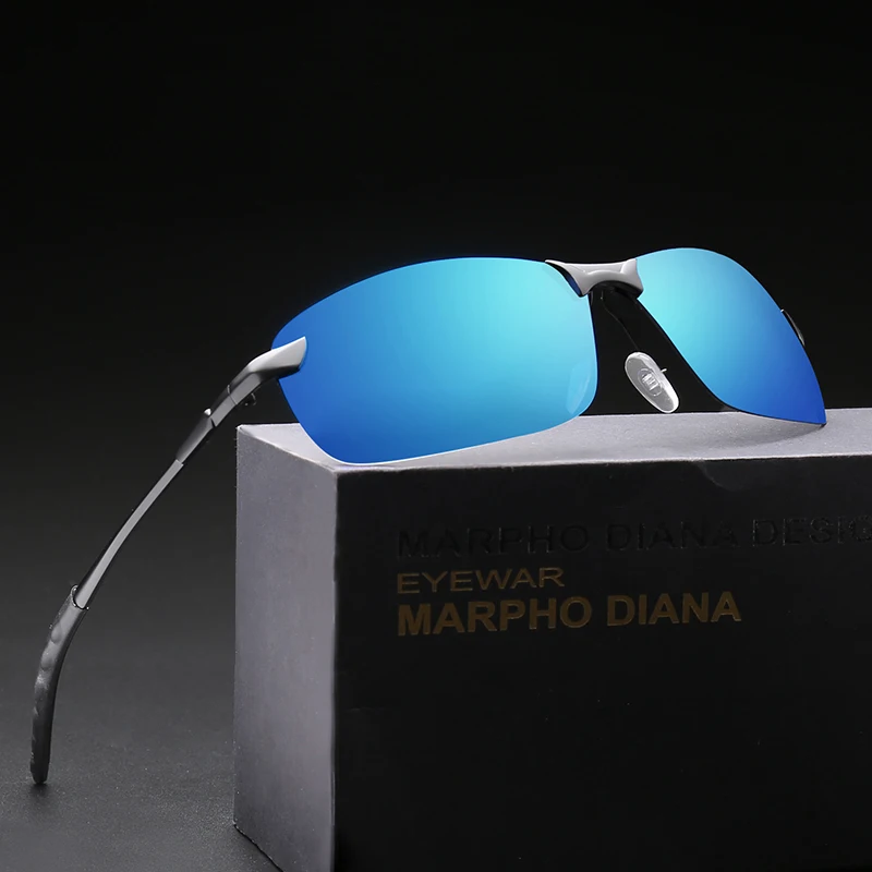 Поляризованные мужские солнцезащитные очки в стиле унисекс с металлическими