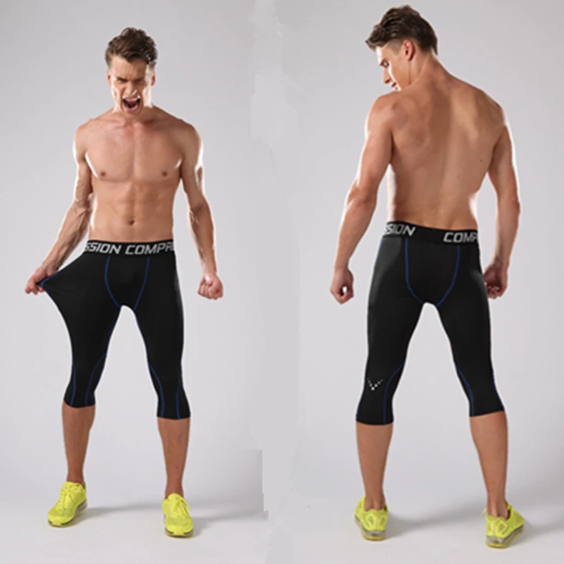 Леггинсы для баскетбола трико фитнеса и йоги компрессионные штаны бега 3/4 2017