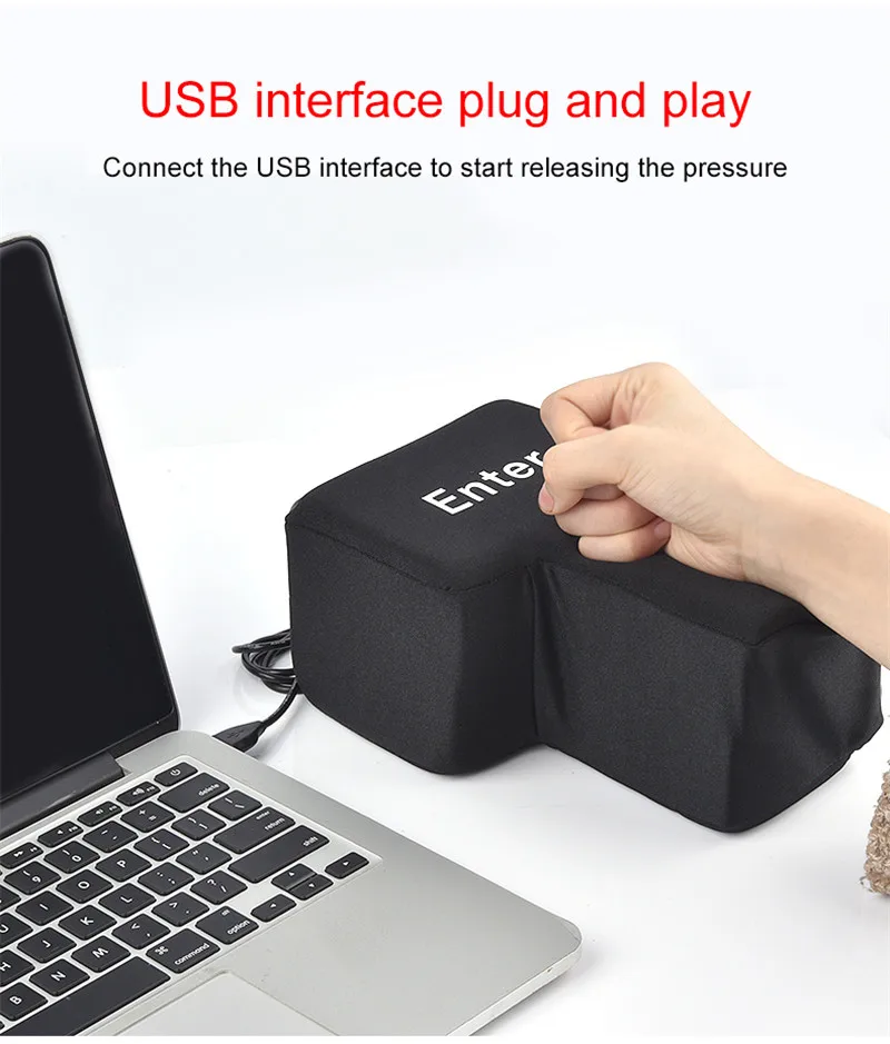 Введите ключ игрушки USB большая губка релиз давление артефакт игрушки многофункциональная подушка кнопка для компьютера Рабочий стол Кнопка ввода черный