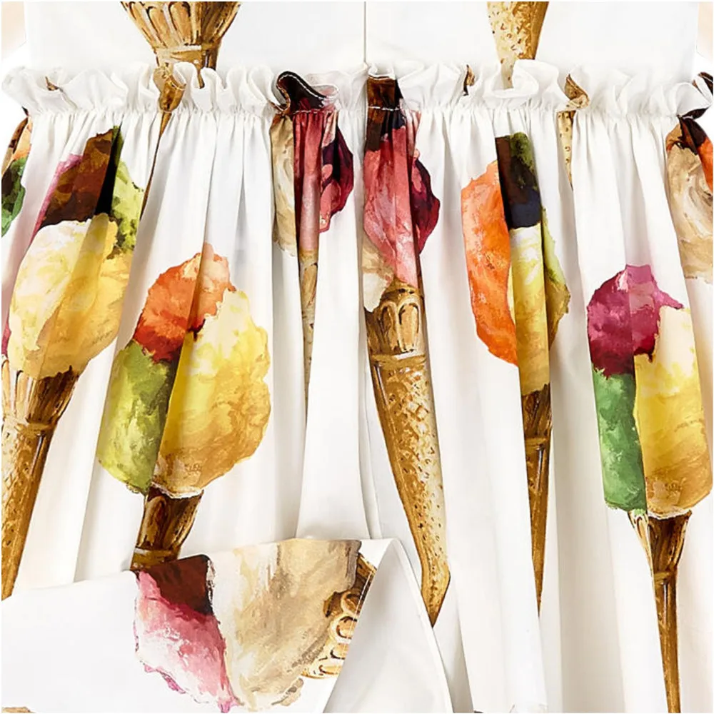 Платье для девочек с мороженым Новинка осени 2018 одежда в стиле принцессы детские