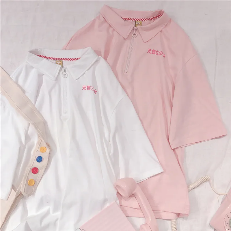 Футболка с короткими рукавами принтом из мультфильма Harajuku Корейская футболка