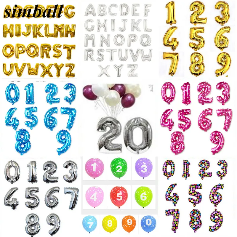 16 дюймов цвета: золотистый серебристый Алфавит воздушные шары с буквами шара