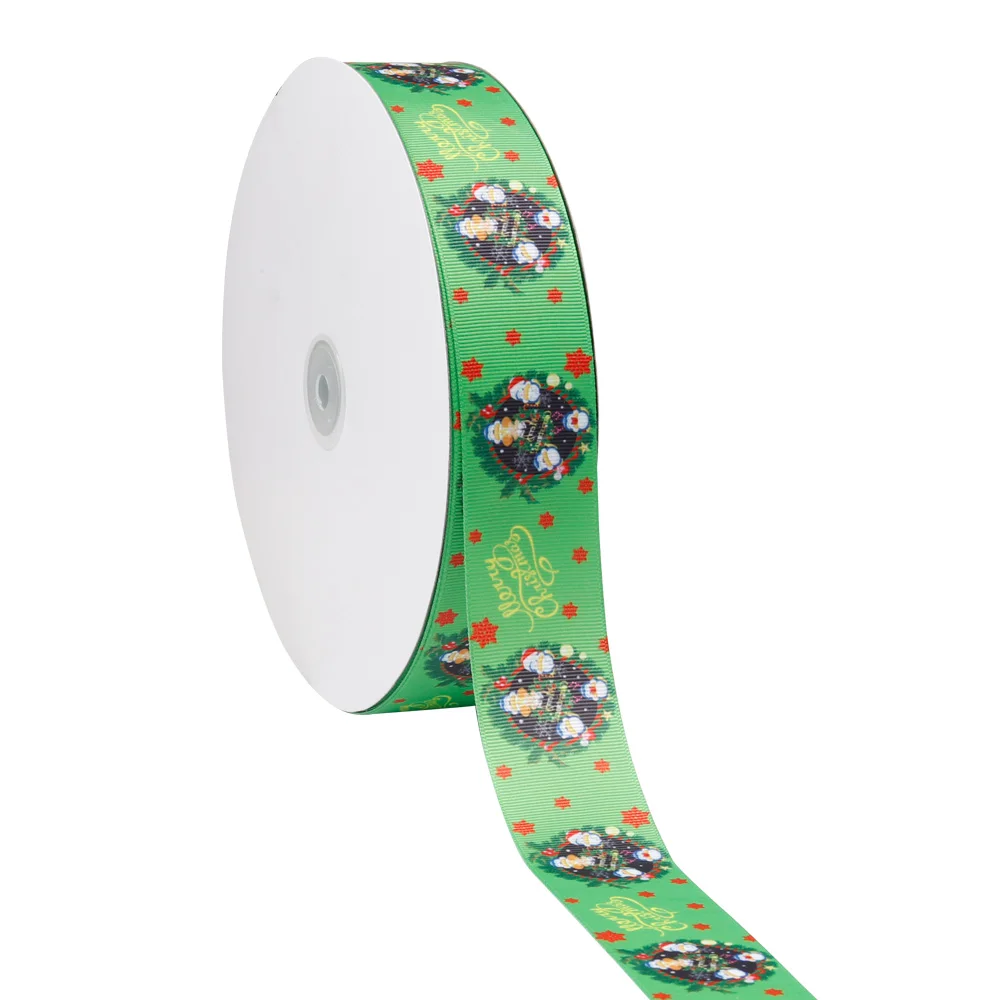 JOJO Луки 38 мм 2y Grosgrain пятнистая лента для рукоделия Рождественская печатная тесьма для рукоделия бант для волос лента праздничный Декор