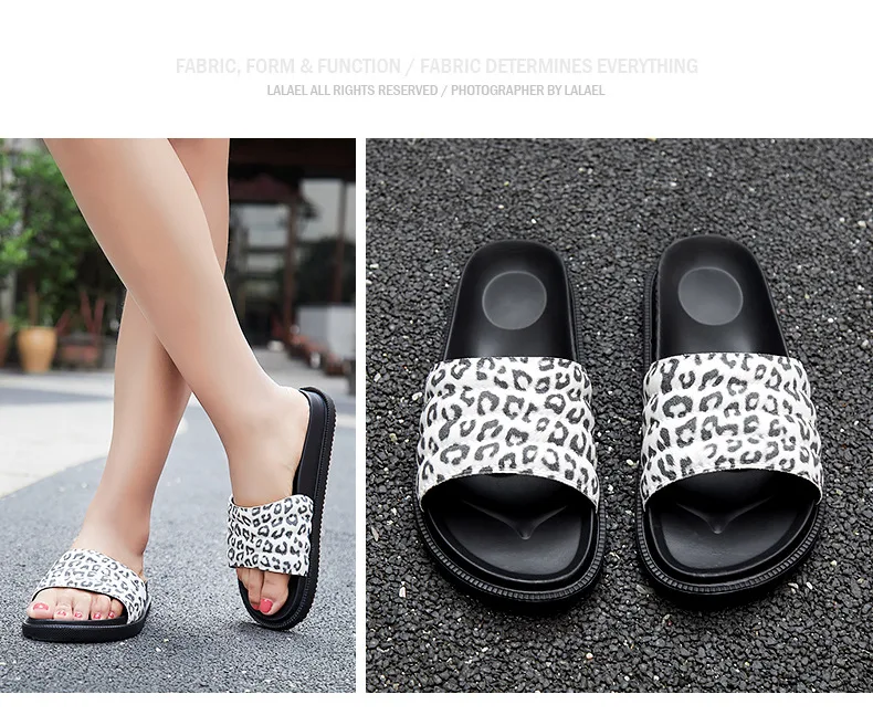 Coolsa Лето Для женщин с леопардовым принтом тапочки PU плоские мягкие толстая подошва обувь на платформе уличные Шлепанцы женские Повседневное пляжные сандалии