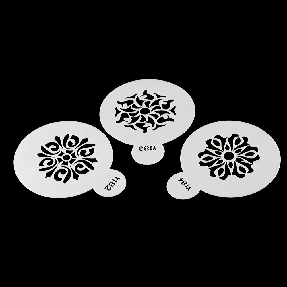 3 шт. полупрозрачный пластмассовый трафарет для торта дизайн украшения капучино