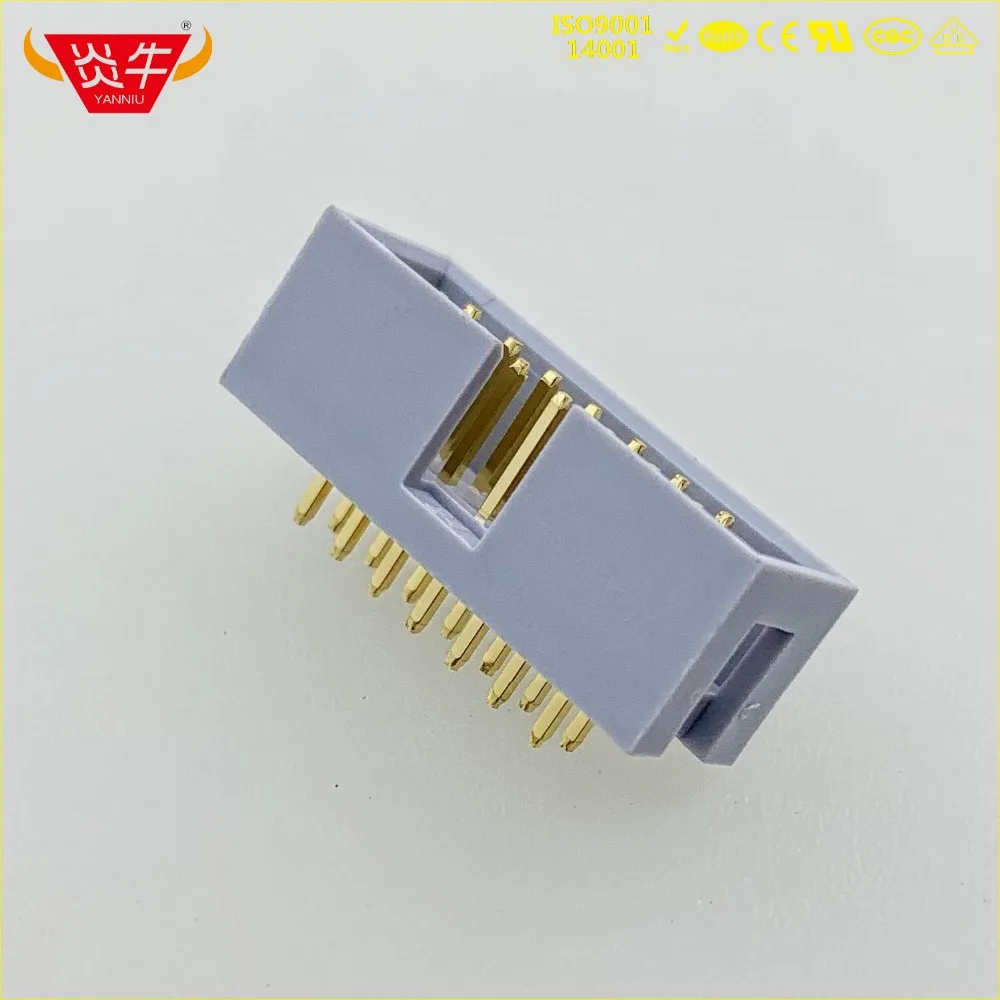 DC3 14P серый и белый 14 pin IDC розетка коробка 2 54 мм Шаг заголовок прямой соединитель