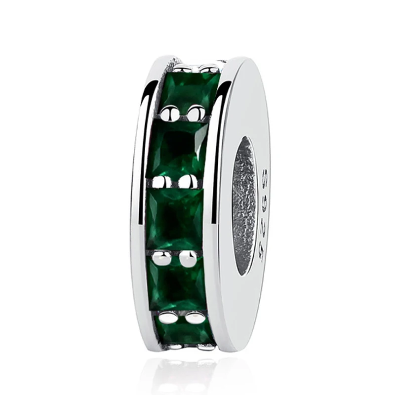 HLYZ012-green Подходит для оригинальных браслетов Pandora, австралийские Кристальные бусины для изготовления ювелирных изделий, 925 пробы серебряные безопасные подвески - Цвет: HLYZ012-green