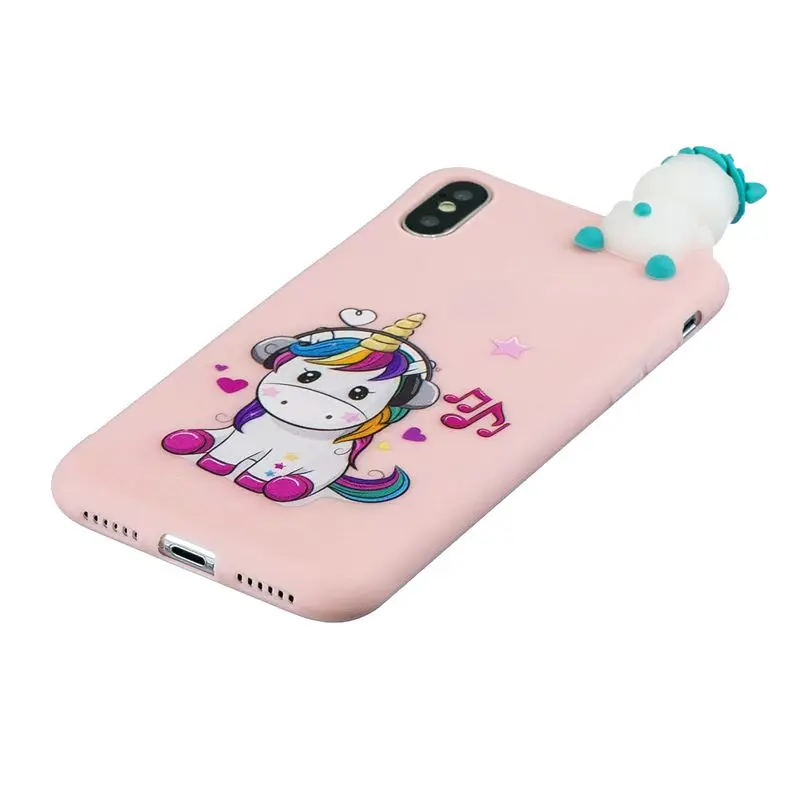 3D Kawaii Case for Coque iPhone XR 5 5S SE Etui Soft Silicone Cover on Funda 6 6S 7 8 Plus X XS Max |