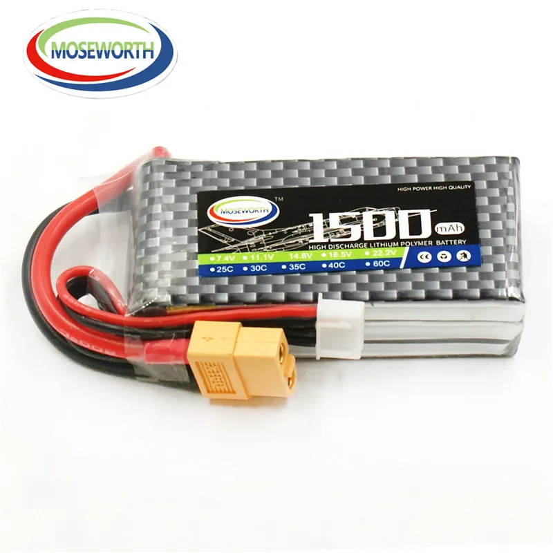 MOSEWORTH RC lipo батарея 3S 11 1 v 1500mAh 25C для вертолета автомобиля лодки квадрокоптера