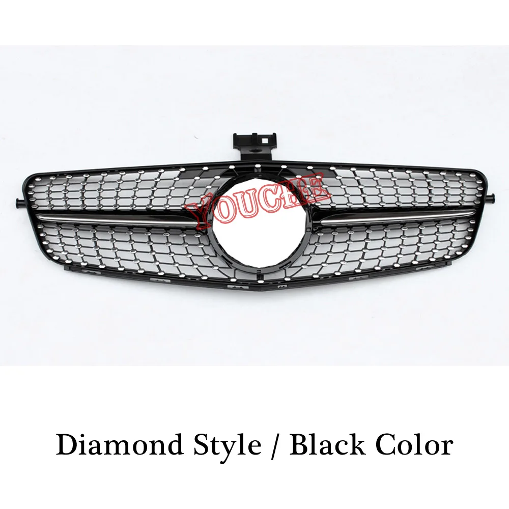 Diamond Black W204 GT Алмазный гриль C63 AMG стиль передний капот решетка для Mercedes C W204 C180 C200 C250 C300 C350 2008 - Цвет: Diamond Black