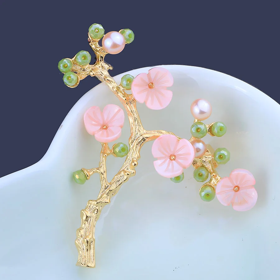 Женская Брошь с пресноводным жемчугом эксклюзивный дизайн | Украшения и