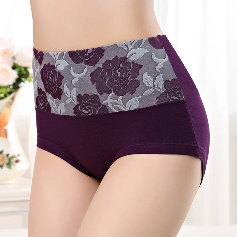 Жаккардовые трусы с высокой талией для женщин нижнее белье похудения|Женские
