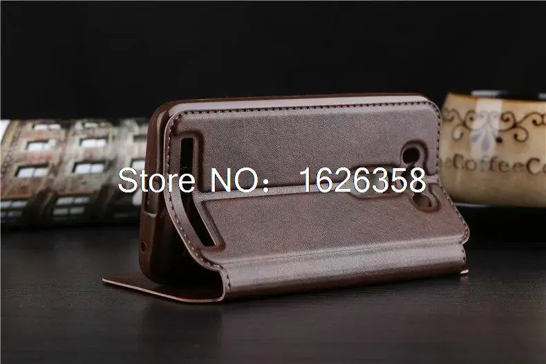 Роскошный кожаный чехол-книжка с подставкой и отделением для карт ASUS ZenFone 2 Laser