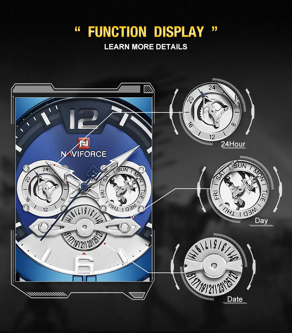 NAVIFORCE мужские часы Топ бренд Роскошные модные мужские кожаные водонепроницаемые кварцевые часы мужские спортивные аналоговые часы Relogio Masculino