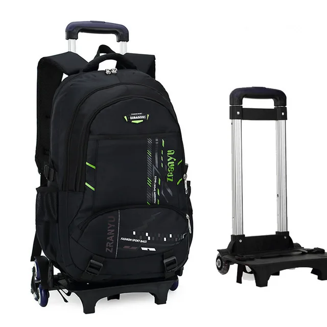 2 wheels YCBXBAO последние съемные детские школьные сумки 2/6 колеса лестницы дети мальчики девочки рюкзаки Тележка школьный чемодан книга сумки - Цвет: 2 wheels