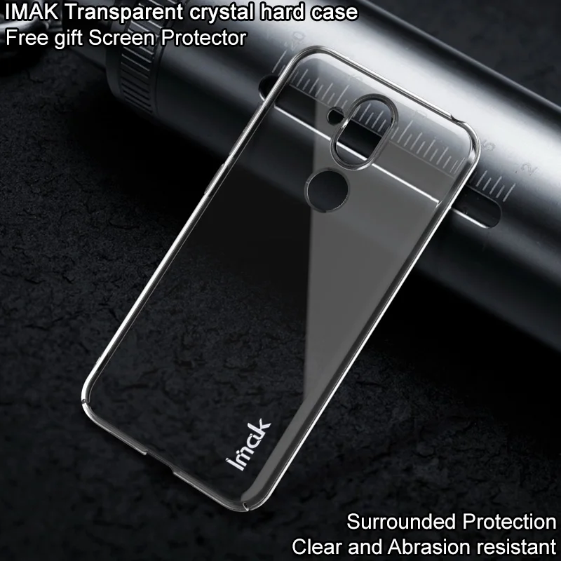 IMAK Crystal Case II Ultra Thin Transparent Durable PC Hard For Nokia 8.1 Back Cover for Nokia8.1 X7 6.18&quot Clear |