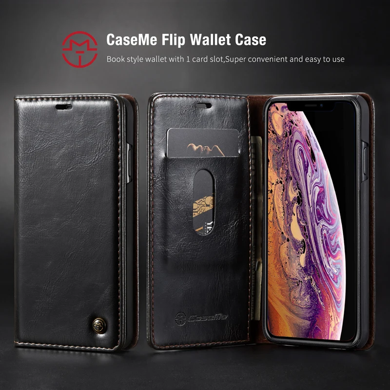 Для iPhone 11 Pro Max чехол CaseMe Магнитный откидной кожаный бумажник подставка чехол для iPhone Xs Max XR XS X чехол для iPhone 8 7 6s Plus