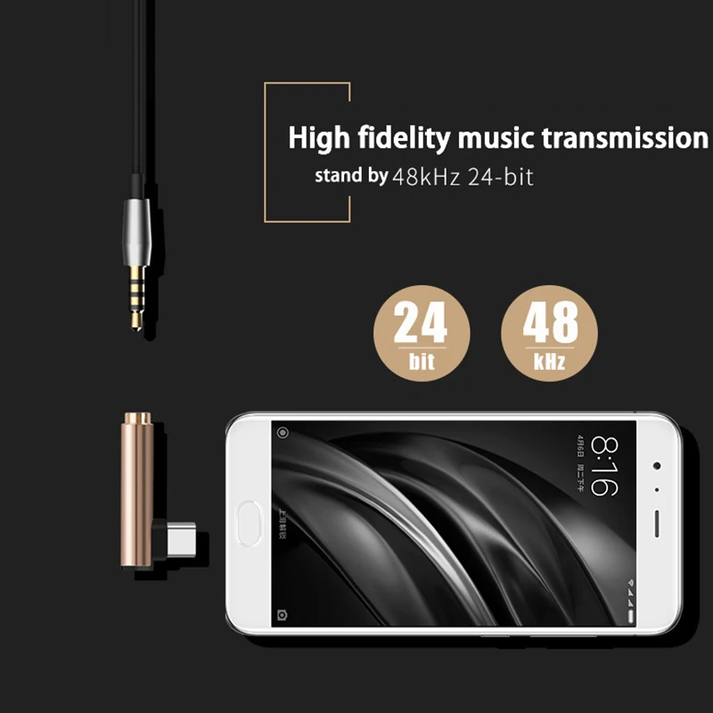 USB C адаптер для наушников type male до 3 5 мм Jack female AUX аудиокабель конвертер Xiaomi 6 Letv 2 pro