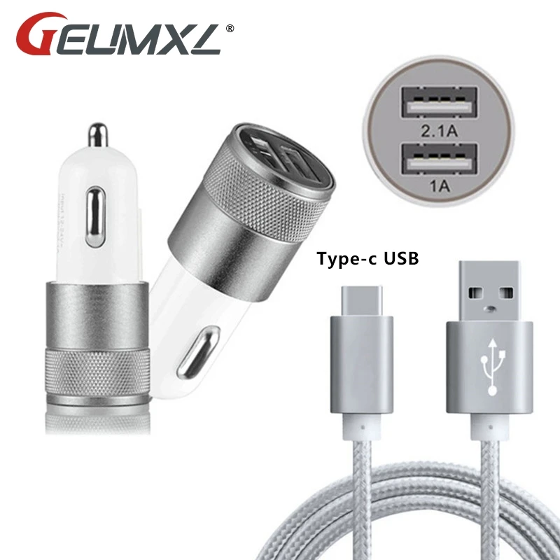 Двойной USB Автомобильное зарядное устройство адаптер питания + Тип C 3 1 зарядный