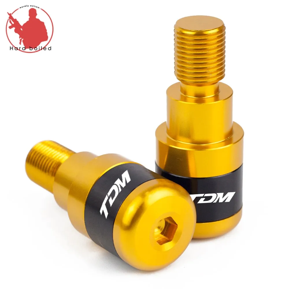 Золотой Для Yamaha TDM 850 1991-1999 TDM 900A 2004-2010 7/" CNC руль мотоцикла рукоятка концы гири Антивибрационная заглушка - Цвет: Золотой
