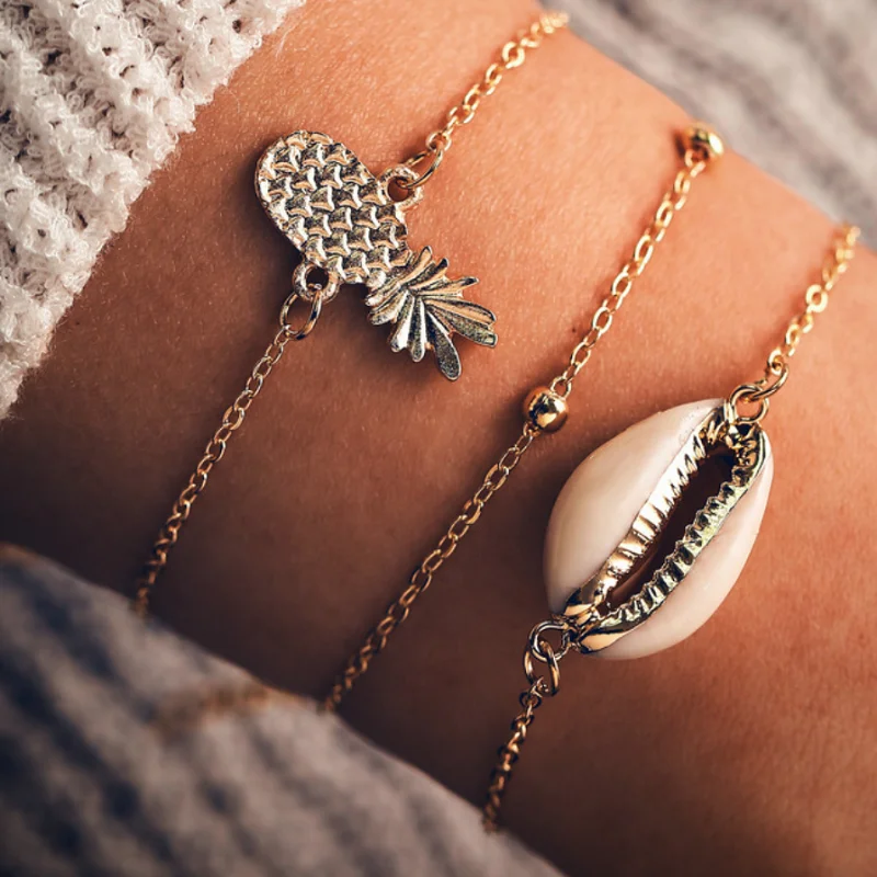 4 шт./компл. женский многослойный браслет в стиле бохо|Браслеты с шармами| |