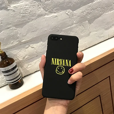 Black Забавный чехол Cyato NIRVANA для iPhone 7 Plus, милый чехол со смайликом для iPhone 6S 7 Plus, тонкий жесткий чехол из поликарбоната, Fundas для iPhone 6 capa - Цвет: Black