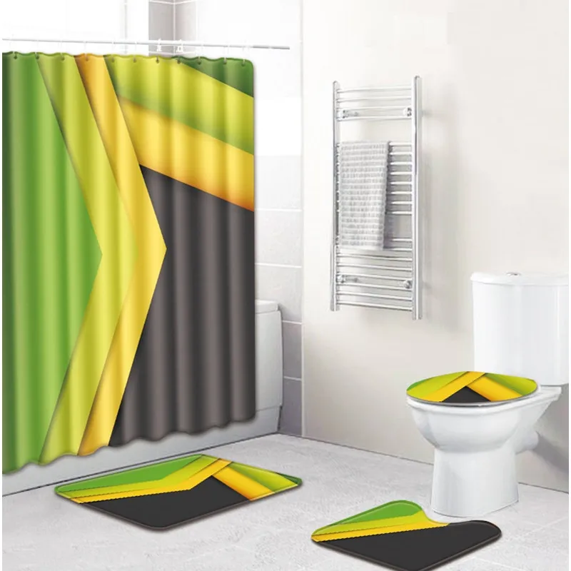 4 шт цветные треугольники Banyo Paspas коврик для ванной комнаты туалет коврик для ванной комплект нескользящий Tapis Salle De Bain Alfombra Bano