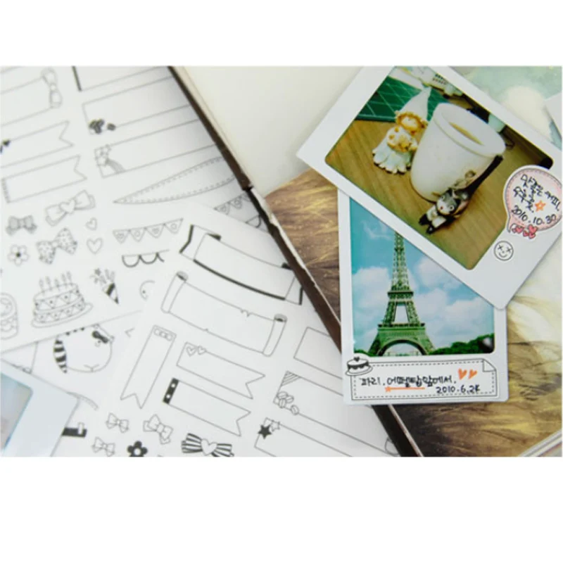 

6 Sheets/set Diy Black Calendar Paper Sticker For Scrapbook Calendar Diary Planner Sticky Photo Album Decor Kids Children