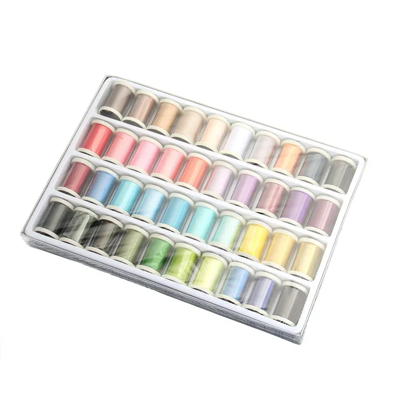 New 40 Colors Reels Embroidery Machine Sewing Thread Knitting Yarn Spools Craft Embroidery Thread Floss Kit DIY Sewing Tools