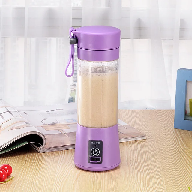 PURPLE 400 мл USB Бытовая портативная перезаряжаемая бутылка для воды многофункциональная соковыжималка машина для смузи кухонные инструменты - Цвет: PURPLE