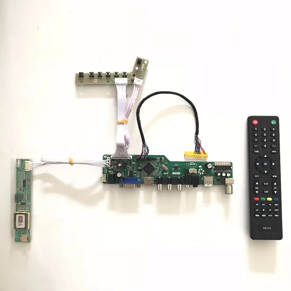 T.V56.03 Универсальный VGA AV аудио USB ТВ ЖК дисплей плата контроллера для 15 6 inch 1366x768
