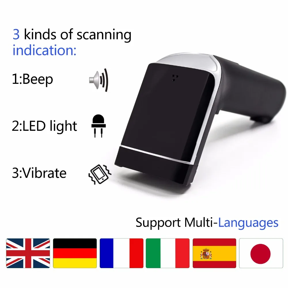2D беспроводной сканер штрих-кода, Symcode 1D/2D 2,4 ГГц USB беспроводной считыватель штрих-кода с 100 м(330ft) беспроводной Trnasfer расстояние
