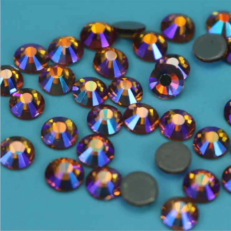 Стразы PEACE topaz & AB с горячей фиксацией цветные кристаллы стеклянные SS3 SS30 стразы