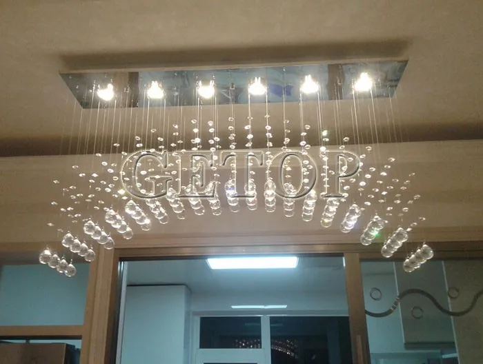 Best Price Modern K9 Crystal Chandeliers Arched Rectangle Ceiling Lamp LED Fixture Lighting Bar Light curtain lights | Лампы и