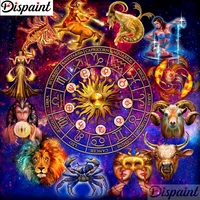dispaint full squareround drill 5d diy diamond painting twelve constellations embroidery cross stitch 3d home decor a11586